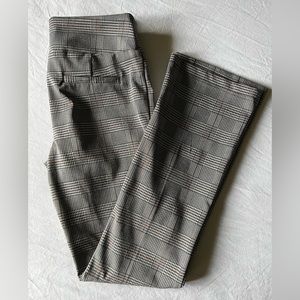 Pull on plaid trouser flare